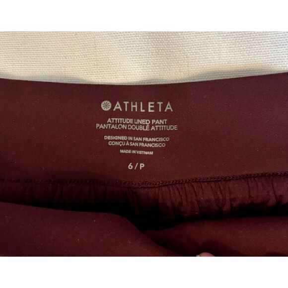 EUC Athleta Attitude Lined Pant, Spiced Cabernet, Sz 6 PETITE - Picture 5 of 6